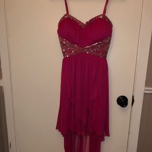 High low pink dress